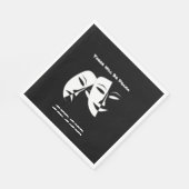Theater Mask Comedy Tragedy Schwarz-weiß Drama Serviette (Ecke)