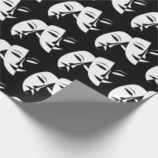Theater Mask Comedy Tragedy Schwarz-weiß Geschenkpapier