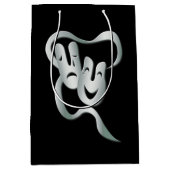 Theater Mask Comedy Tragedy Schwarz-weiß MGB Mittlere Geschenktüte (Vorderseite)