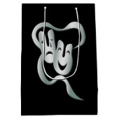 Theater Mask Comedy Tragedy Schwarz-weiß MGB Mittlere Geschenktüte (Rückseite)