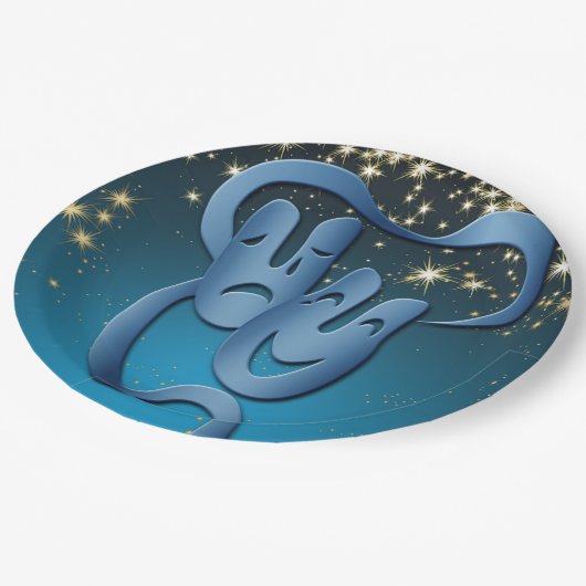 Theater Mask Comedy Tragedy Stars Party Teller (Schrägansicht)