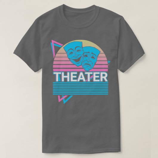 Theater Mask Drama Comedy Tragedy Theater Mask Ret T-Shirt (Design vorne)