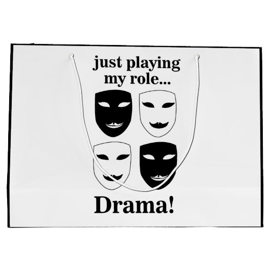 Theater Maske Theater Drama Darstellende Kunst Große Geschenktüte (Rückseite)