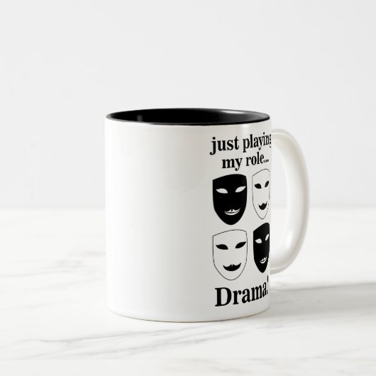 Theater Maske Theater Drama Funny Zweifarbige Tasse (VorderseiteRechts)