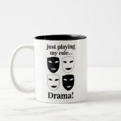 Theater Maske Theater Drama Funny Zweifarbige Tasse (Links)