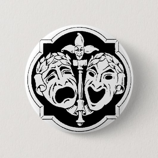 Theater-Masken Button (Vorderseite)