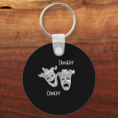 Theater Masken Comedy und Tragedy Black Schlüsselanhänger (Vorderseite)