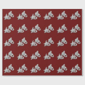Theater Masken Design Maroon Geschenkpapier (Flach)