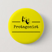 Theater Masken Drama Titel [Protagonist] Button (Vorderseite)