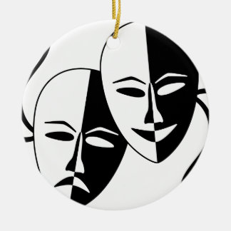 Theater-Masken Keramikornament