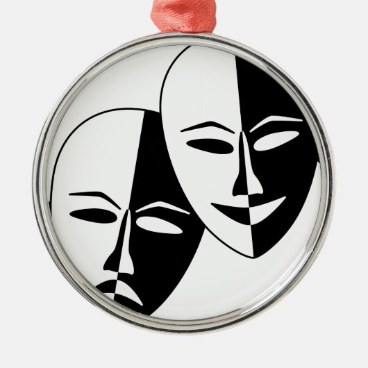 Theater-Masken Ornament Aus Metall (Vorne)
