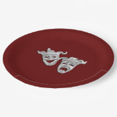 Theater maskiert Comedy und Tragedy Pappteller (Schrägansicht)