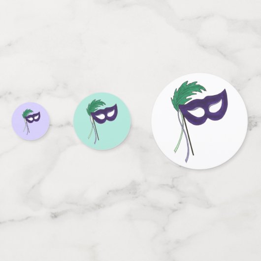 Theater Masquerade Mardi Gras Konfetti (Rückseiten)