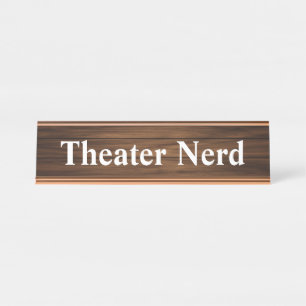 Theater Nerd Einfaches Design Holzkörbe Paneling Schreibtischnamensplakette