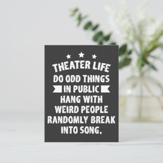 Theater Nerd Funny Musical Theater Thespio Postkarte (Stehend Vorderseite)