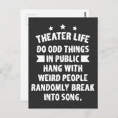 Theater Nerd Funny Musical Theater Thespio Postkarte (Vorne/Hinten)