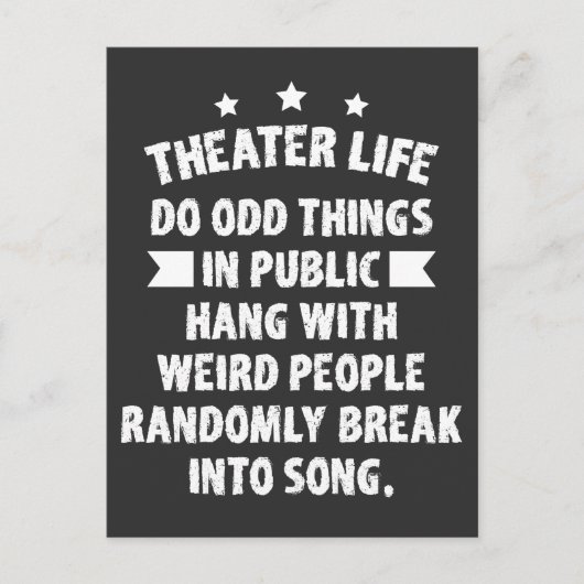 Theater Nerd Funny Musical Theater Thespio Postkarte (Vorderseite)