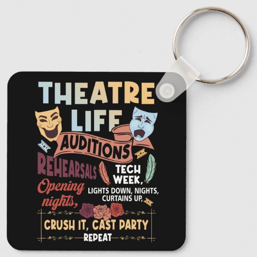 Theater Nerd Schauspieler Musikalisches Theater Le Schlüsselanhänger (Rückseite)
