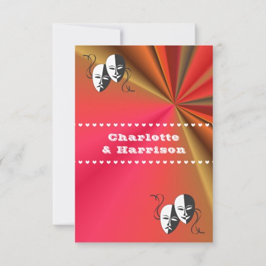 Theater Playbill Show Ticket Thema Hochzeit Save The Date (Rückseite)