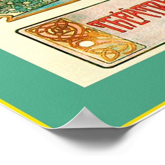 Theater Sarah Bernhardt ~ Hamlet ~ Alphonse Mucha Poster (Ecke)