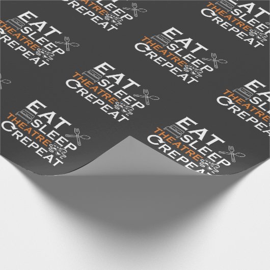 Theater Schauspielerin Eat Sleep Theater Musikalis Geschenkpapier (Ecke)