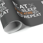 Theater Schauspielerin Eat Sleep Theater Musikalis Geschenkpapier (Rolleneckpunkt)