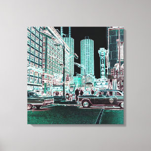 Theater Staat Chicago und Theater am See 1963 neu Leinwanddruck