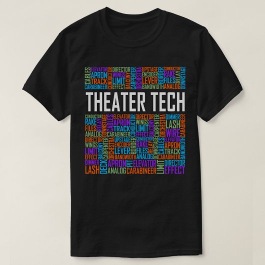 Theater-Tech-Wörter T-Shirt (Design vorne)