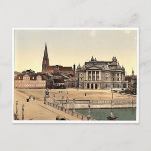 Theater und Kathedrale, Schwerin, Mecklenburg-Vorp Postkarte
