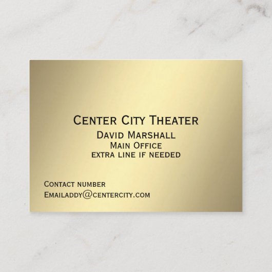 Theater Visitenkarte (Rückseite)