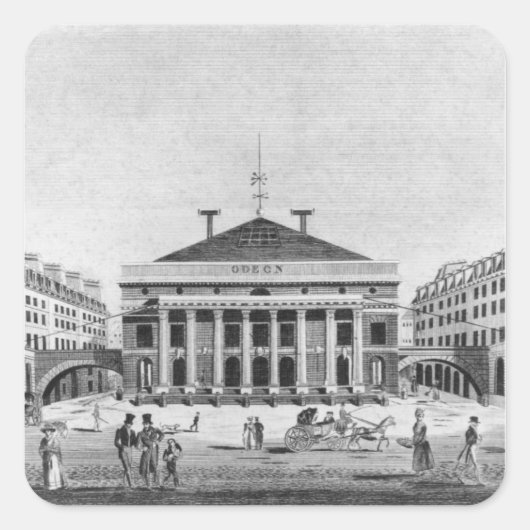 Theater von Odeon, 1830 Quadratischer Aufkleber (Vorderseite)