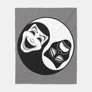 Theater Yin Yang Design - Komödie und die Masken d Fleecedecke