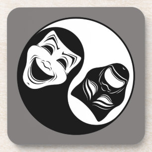 Theater Yin Yang Design - Komödie und die Masken d Getränkeuntersetzer