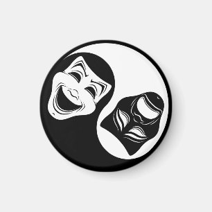 Theater Yin Yang Design - Komödie und die Masken d Magnet