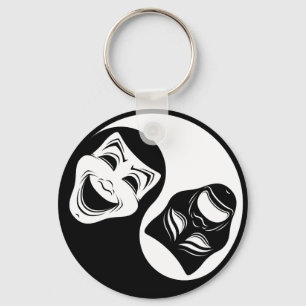 Theater Yin Yang Design - Komödie und die Masken d Schlüsselanhänger