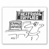 Theaterbedarf Shop Cartoon. Aufkleber (Vorderseite)