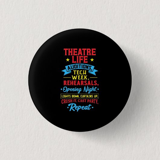 Theaterleben für Schauspieler Button (Vorderseite)