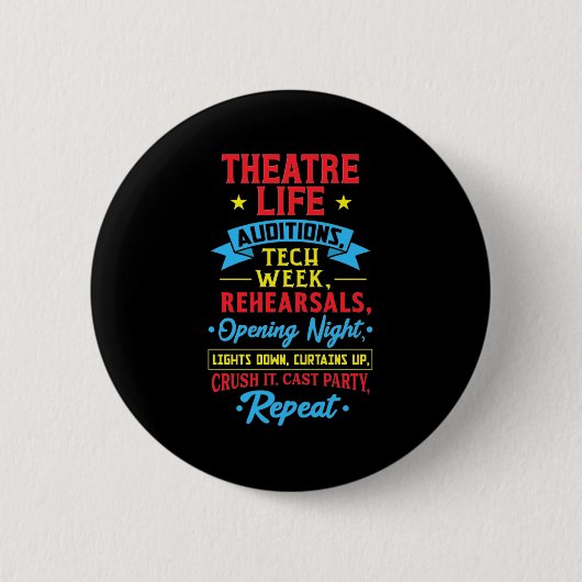Theaterleben für Schauspieler Button (Vorderseite)
