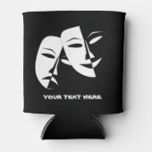 Theatermaske Comedy Tragedy Schwarz-weiß Custom Dosenkühler (Vorderseite)