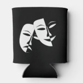 Theatermaske Comedy Tragedy Schwarz-weiß Custom Dosenkühler (Rückseite)