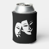 Theatermaske Comedy Tragedy Schwarz-weiß Custom Dosenkühler (Kanne Rückseite)