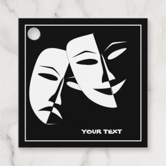 Theatermaske Comedy Tragedy Schwarz-weiß Custom Geschenkanhänger