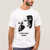 Theatermaske Comedy Tragedy Schwarz-weiß Custom T-Shirt (Vorderseite)