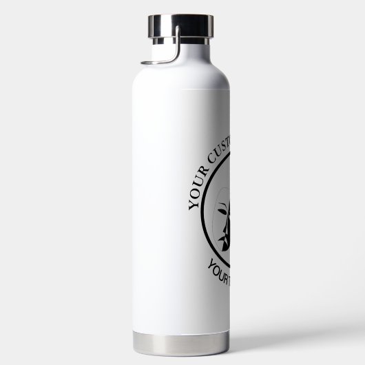 Theatermaske Comedy Tragedy Schwarz-weiß Custom Trinkflasche (Rechts)