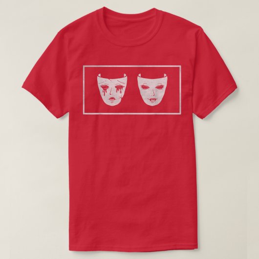 Theatermaske Drama Comedy und Tragedy Soft Grunge T-Shirt (Design vorne)