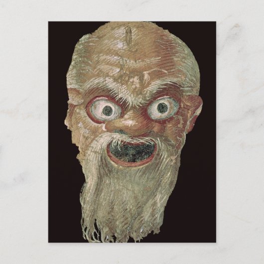 Theatermaske, Ostmauer, Oecus 5, 60-50 v. Chr. Postkarte (Vorderseite)