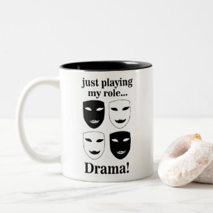 Theatermaske Theater Drama Theater Schauspieler  Zweifarbige Tasse