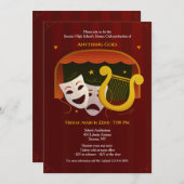 Theatermasken Einladung (Vorne/Hinten)