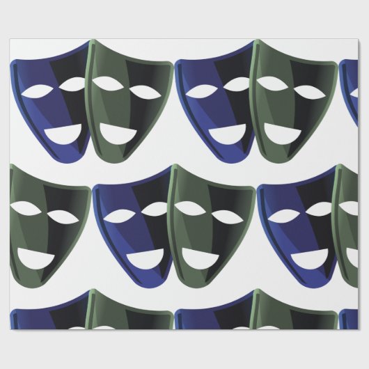 Theatermasken Geschenkpapier (Flach)