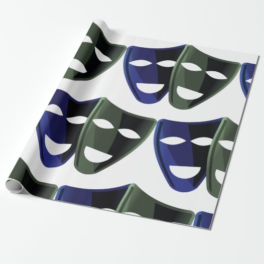 Theatermasken Geschenkpapier (Ungerollt)